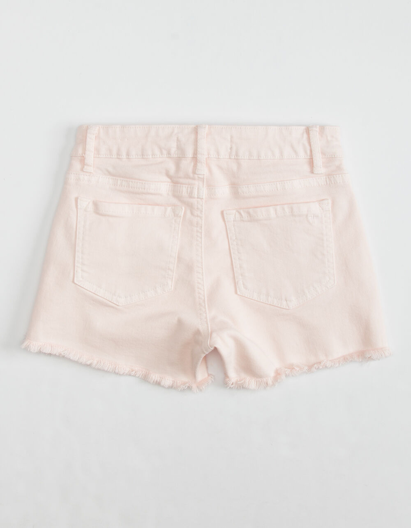 TRACTR 5 Pocket Frayed Hem Girls Light Pink Shorts image number 1