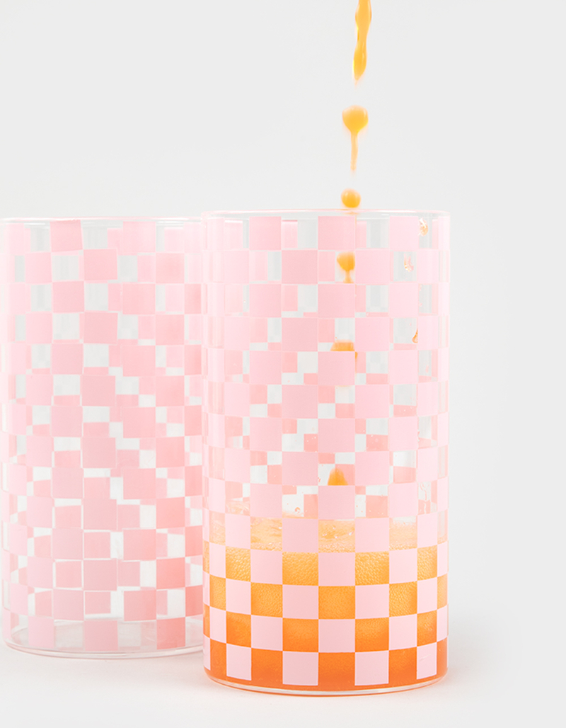 Checkered Highball Glasses - Set of 2 image number 3