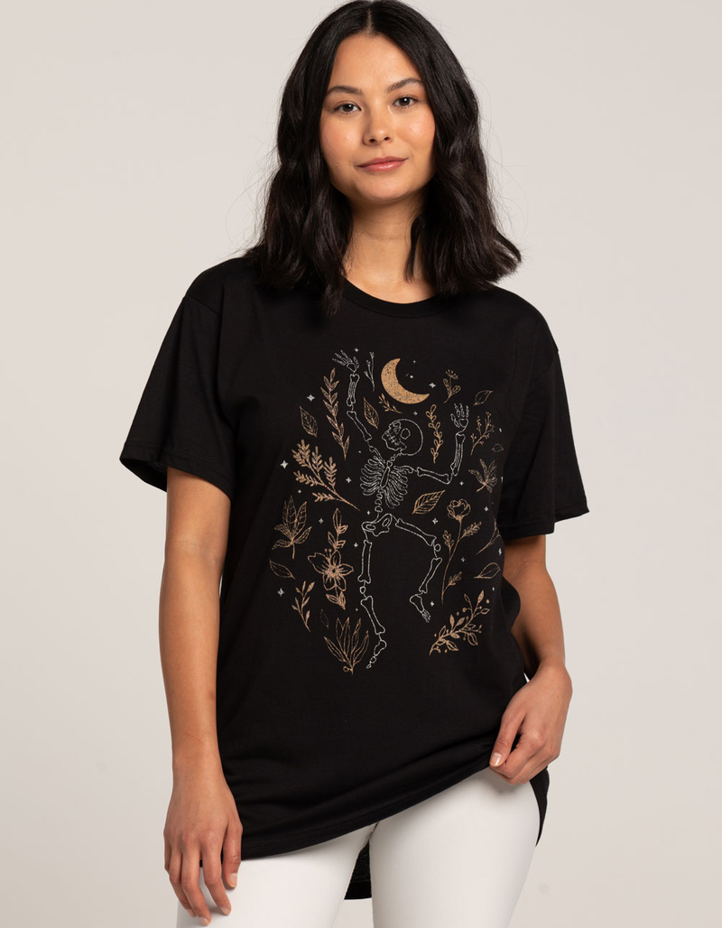 SKELETON Fall Leaves Unisex Tee image number 2