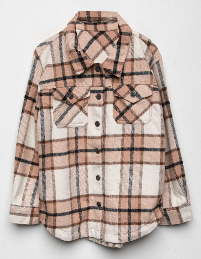 RSQ Girls Oversized Plaid Shacket image number 0