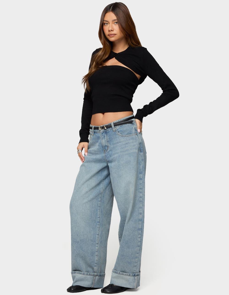 EDIKTED Knit Two Piece Shrug & Tube Top image number 3