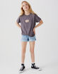 RSQ Girls Pork Chop Roll Cuff Denim Shorts image number 4