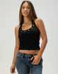 FULL TILT Grommet Womens Halter Top image number 2