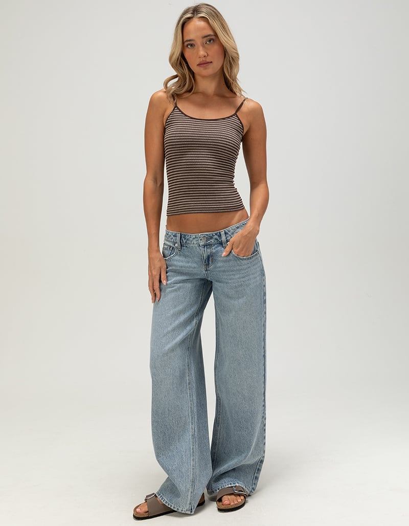 RSQ Womens Ultra Low Rise Baggy Star Patch Jeans image number 0