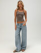RSQ Womens Ultra Low Rise Baggy Star Patch Jeans image number 1