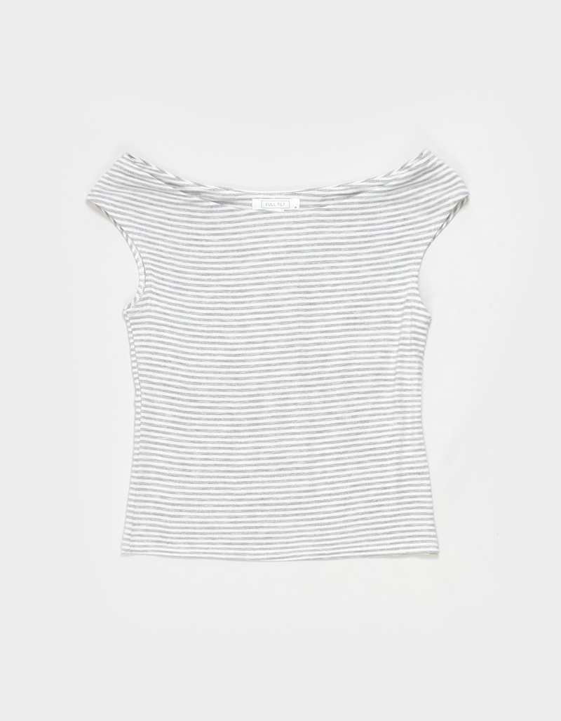 FULL TILT Girls Stripe Off The Shoulder Top image number 0