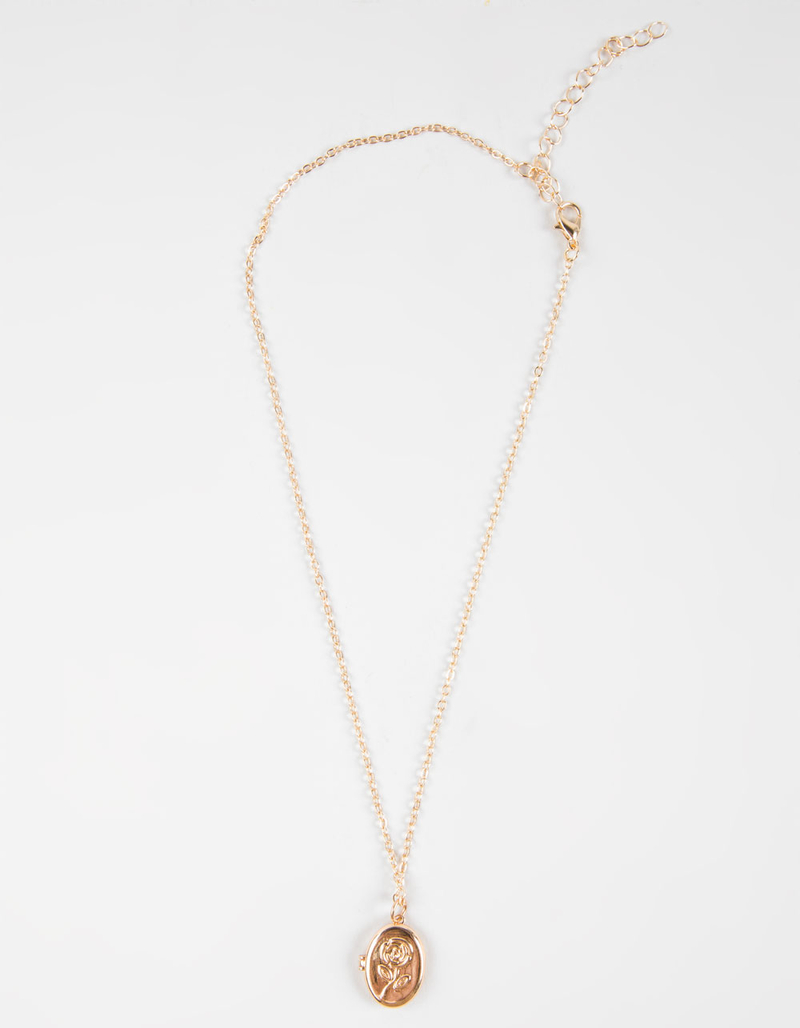 FULL TILT Rose Locket Dainty Necklace image number 0