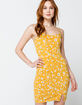 POLLY & ESTHER Ditsy Knit Mustard Slip Dress image number 1