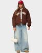 EDIKTED Big Apple Oversized Bomber Jacket image number 5