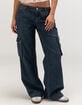 RSQ Womens Low Rise Cargo Baggy Denim Jeans image number 2