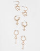 FULL TILT 3 Pair Star/Heart/Key Earring Set image number 1