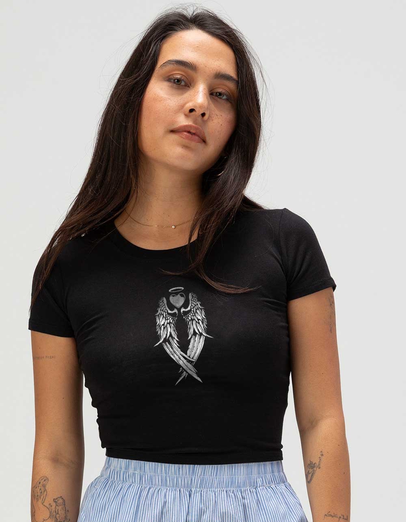 WINGS Halo Heart Wings Womens Baby Tee image number 0