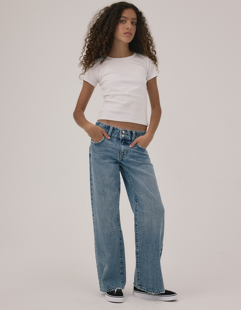 RSQ Double Button Girls Wide Leg Jeans image number 5