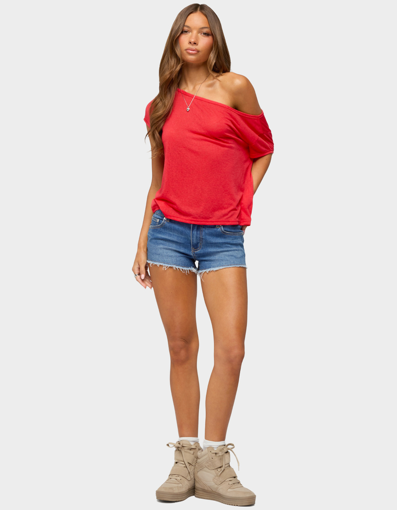 EDIKTED Amora Off Shoulder Sheer Top image number 3