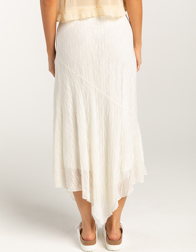 FULL TILT Low Rise Asymmetrical Lace Womens Midi Skirt image number 3