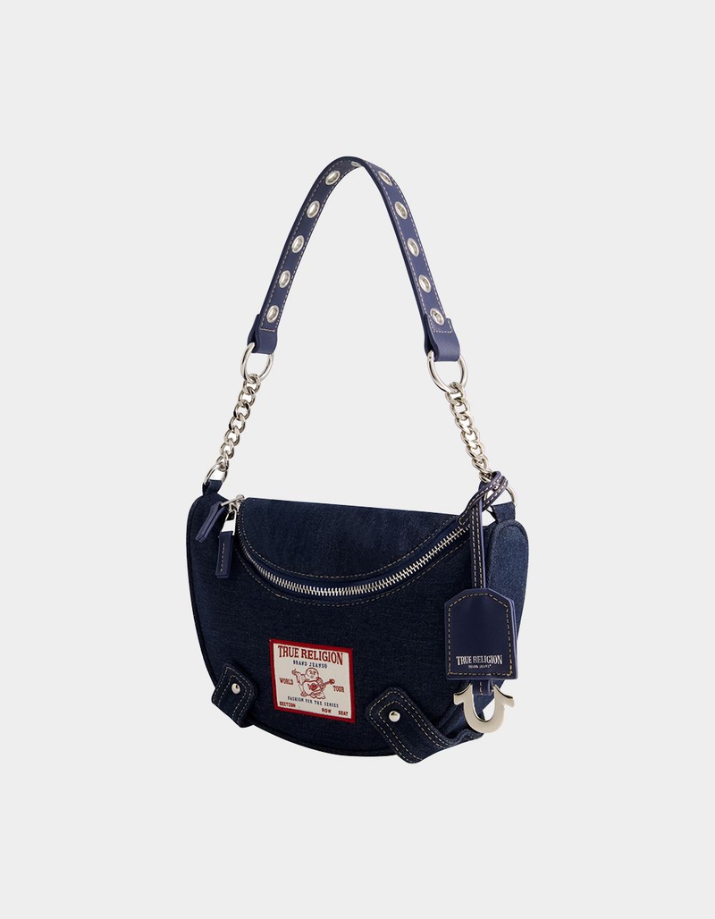 TRUE RELIGION Chain Handle Denim Hobo Bag image number 3