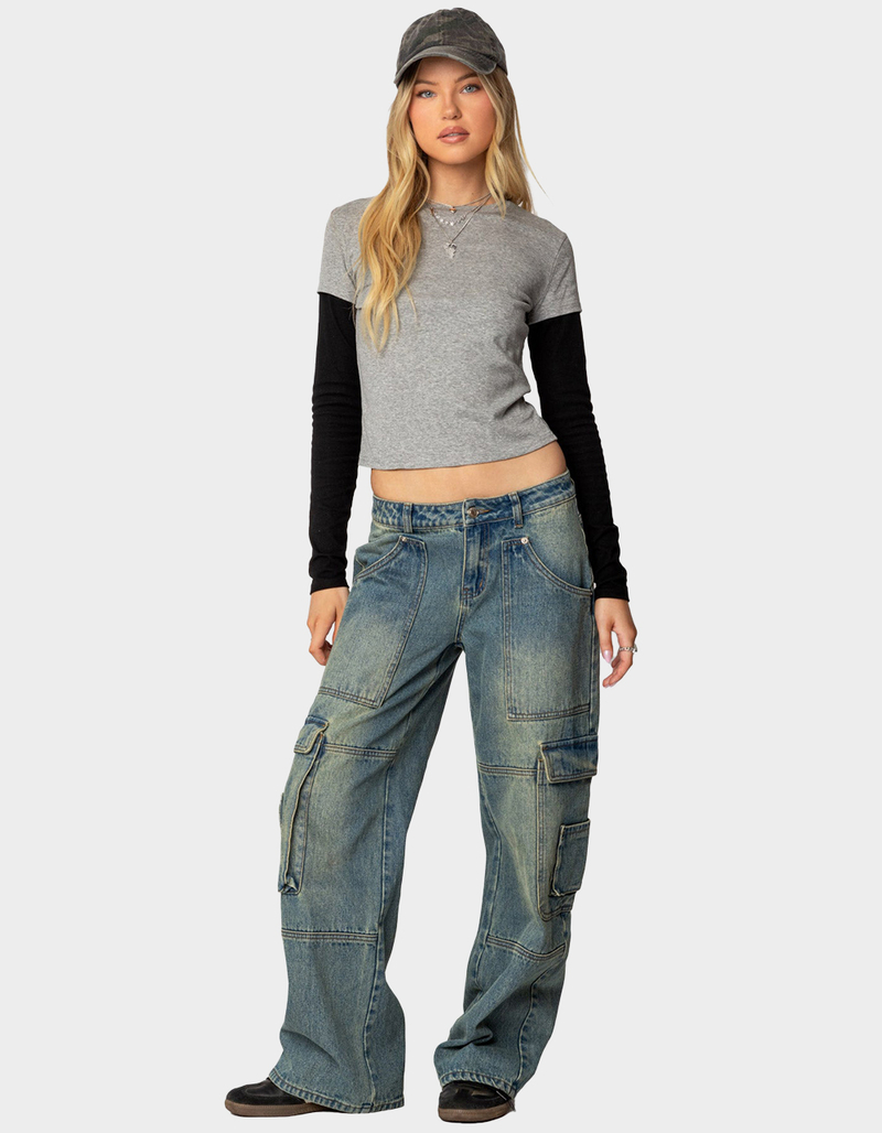 EDIKTED Lucine Layered Long Sleeve Tee image number 4