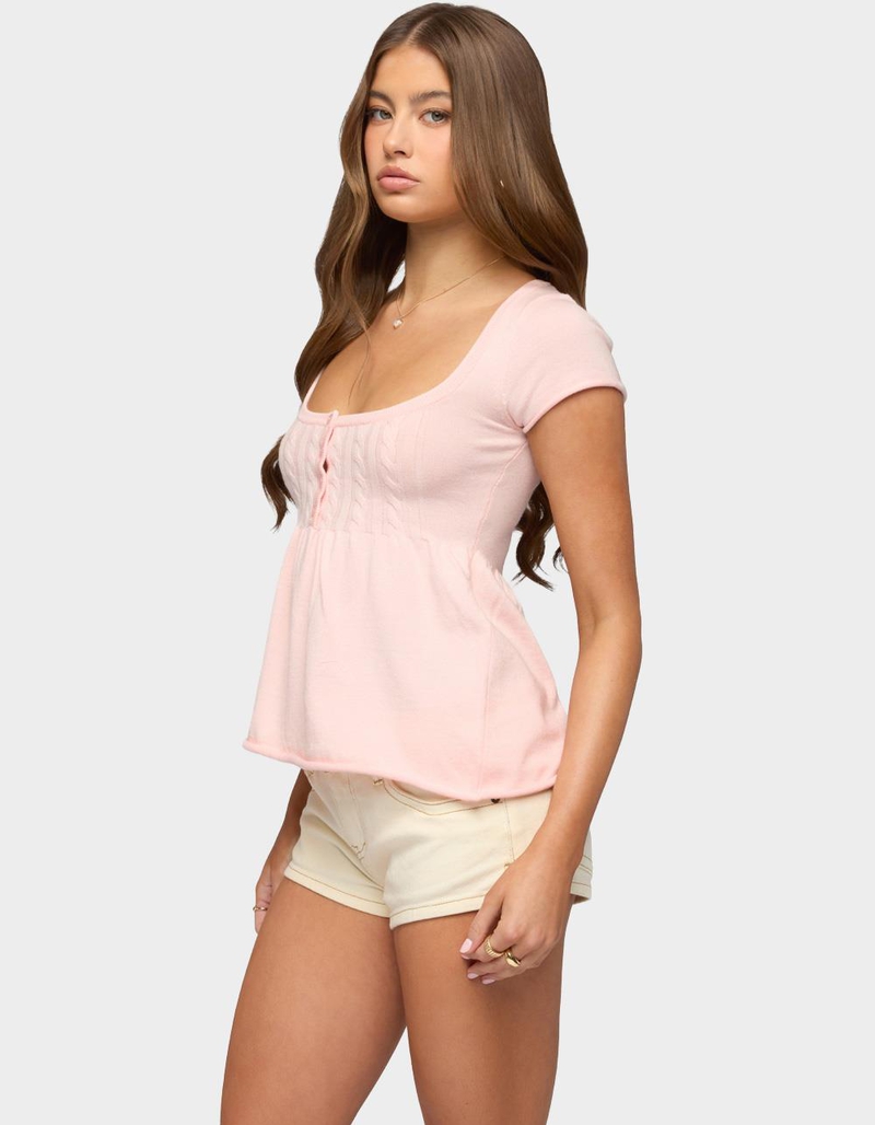 EDIKTED Ulyana Cable Knit Babydoll Top image number 1