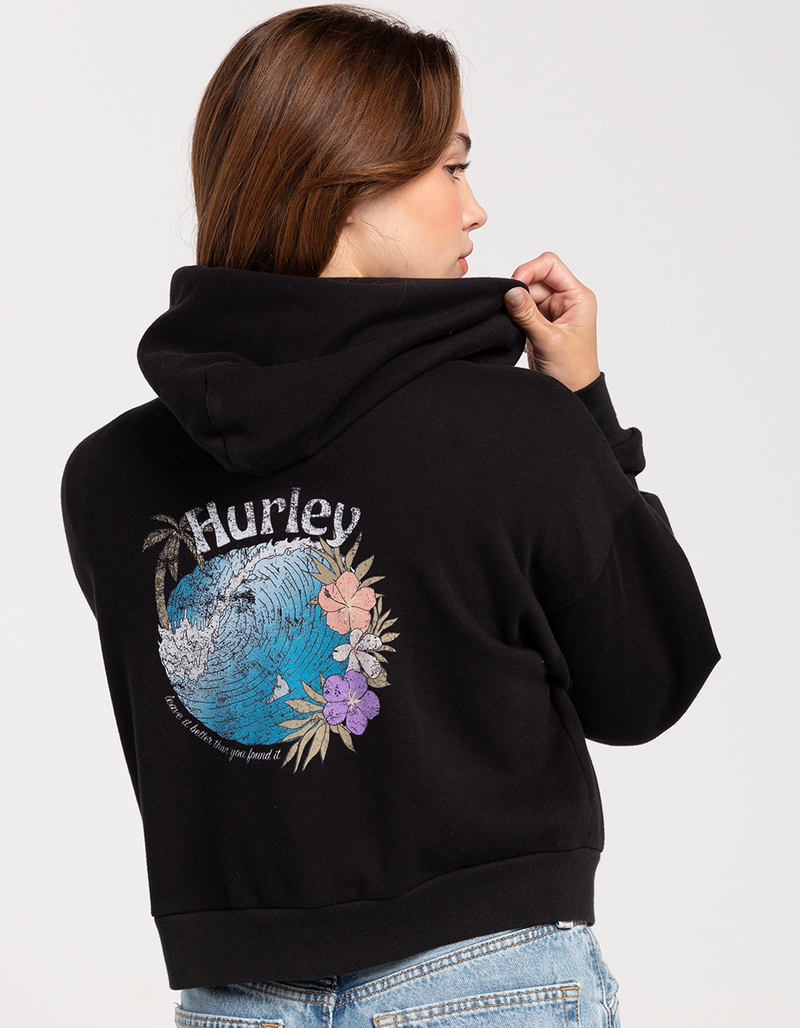HURLEY Protect The Sea Womens Crop Zip-Up Hoodie image number 1
