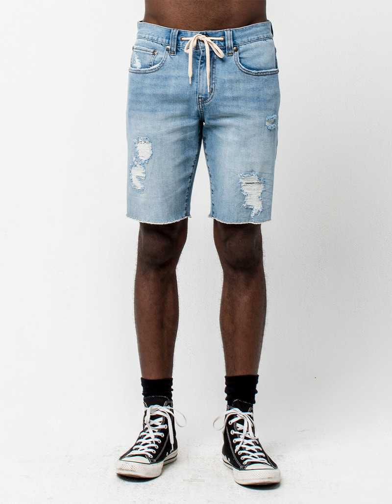 RSQ London Skinny Mens Ripped Denim Shorts image number 2