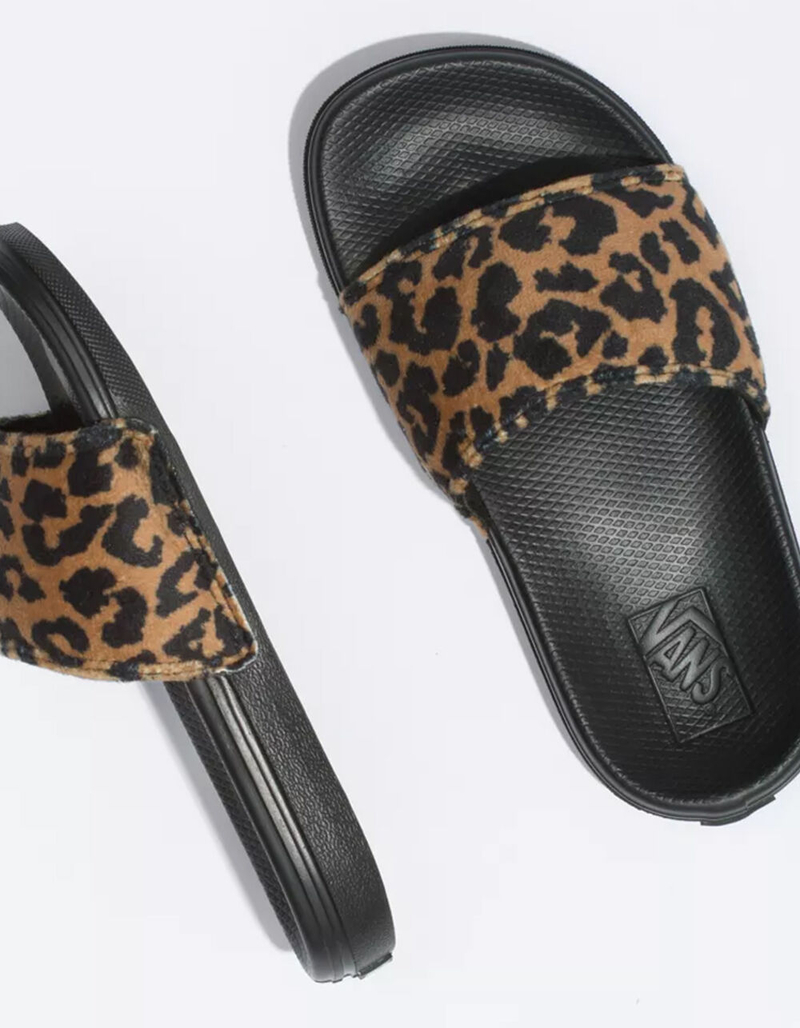 VANS Leopard Fur La Costa Girls Slide Sandals image number 2
