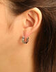 DO EVERYTHING IN LOVE 14K Gold Dipped Textured Hoop Huggie Earrings image number 2