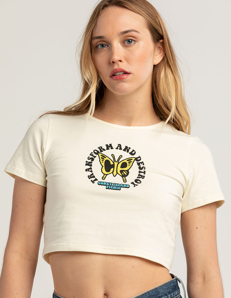 CONEY ISLAND PICNIC Transform And Destroy Womens Crop Tee image number 0