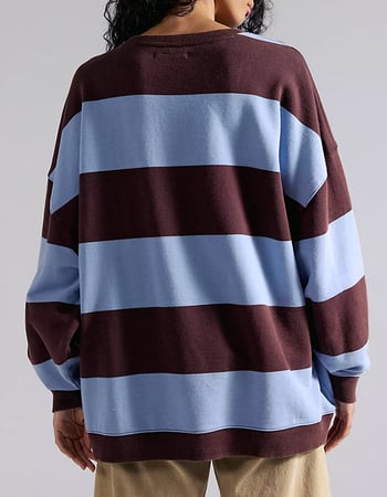 FREE PEOPLE Classic Striped Womens Oversized Crewneck Sweatshirt Alternative Image