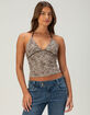 FULL TILT Leopard Print Womens Halter Top image number 2