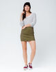 SKY AND SPARROW Seamed Olive Mini Skirt image number 1