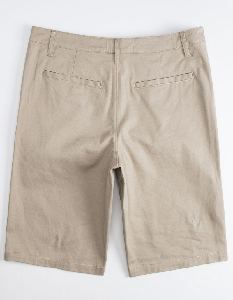 VALOR Long Khaki Mens Chino Shorts image number 1