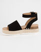 SODA Topic Black Womens Espadrille Flatform Sandals image number 3