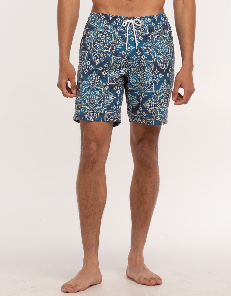 BLUE CROWN Bandana Mens Swim Shorts image number 0