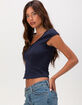 TILLYS Womens V-Neck Cap Sleeve Top image number 3