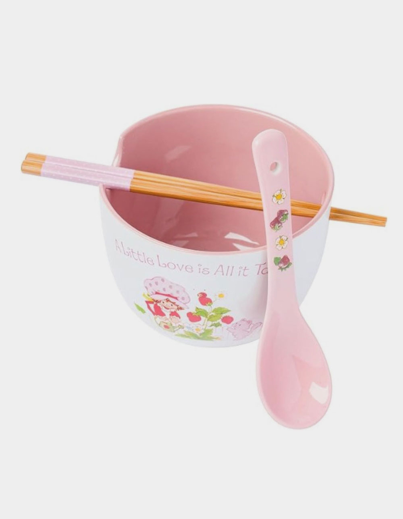 STRAWBERRY SHORTCAKE Ramen Bowl With Chopsticks & Spoon image number 1