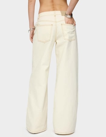 EDIKTED Contrast Stitch Low Rise Wide Leg Jeans Alternative Image