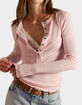 FREE PEOPLE Jamie Womens Long Sleeve Henley Top  image number 1
