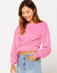 FULL TILT Pink Womens Crop Sweatshirt image number 2