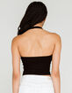 BOZZOLO Cropped Womens Black Halter Top image number 3