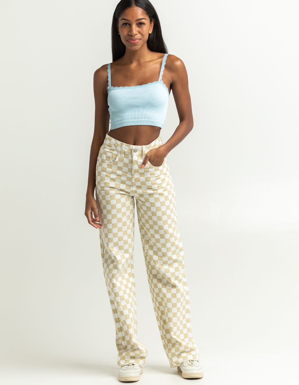 RSQ Checkerboard Womens Pants - TAN - 25 | Tillys