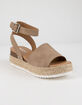 SODA Topic Natural Womens Espadrille Flatform Sandals image number 1