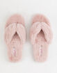 QUPID Faux Fur 3 Point Blush Womens Slipper Flip Flops image number 2