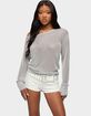 EDIKTED Charlo Off Shoulder Shiny Knit Top image number 1