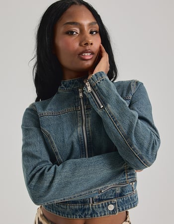 WEST OF MELROSE Womens Denim Jacket Primary Image