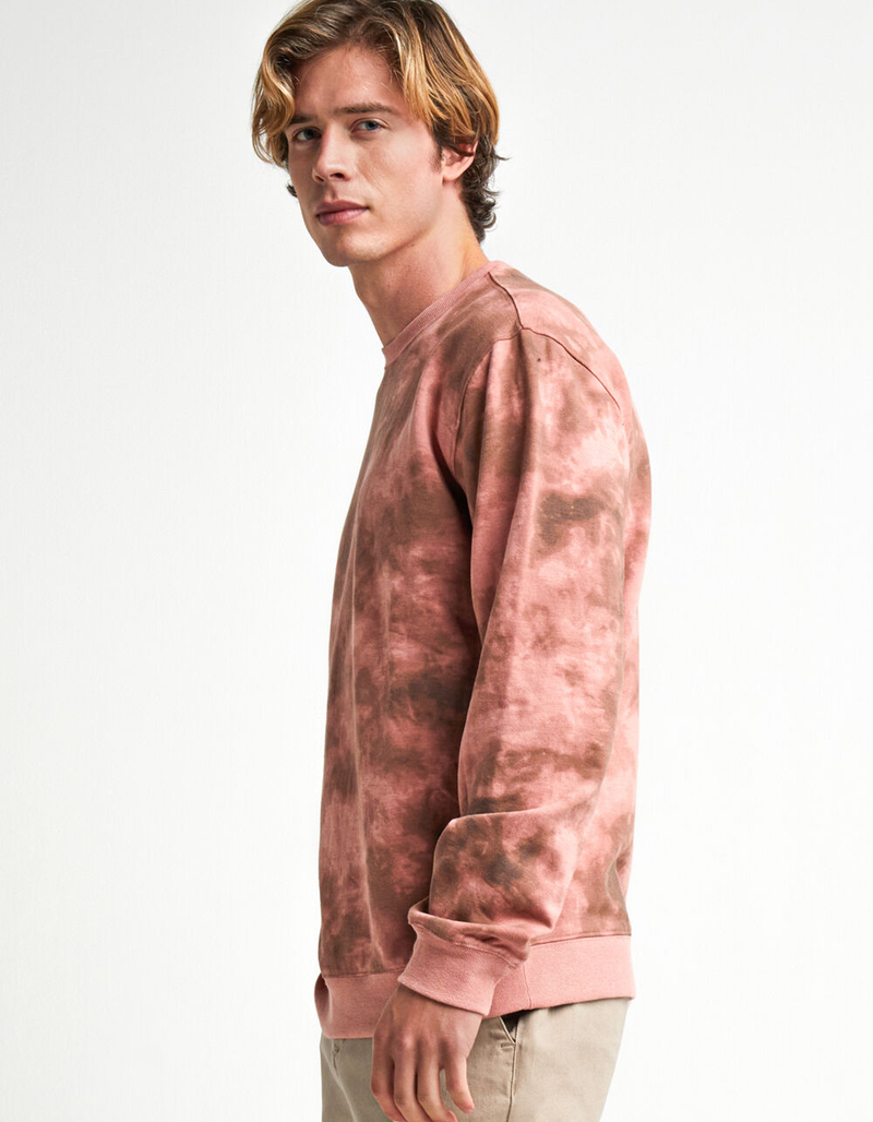 RSQ Tie-Dye Crewneck Mens Pink Sweatshirt image number 2