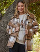RSQ Plaid Womens Shacket image number 1