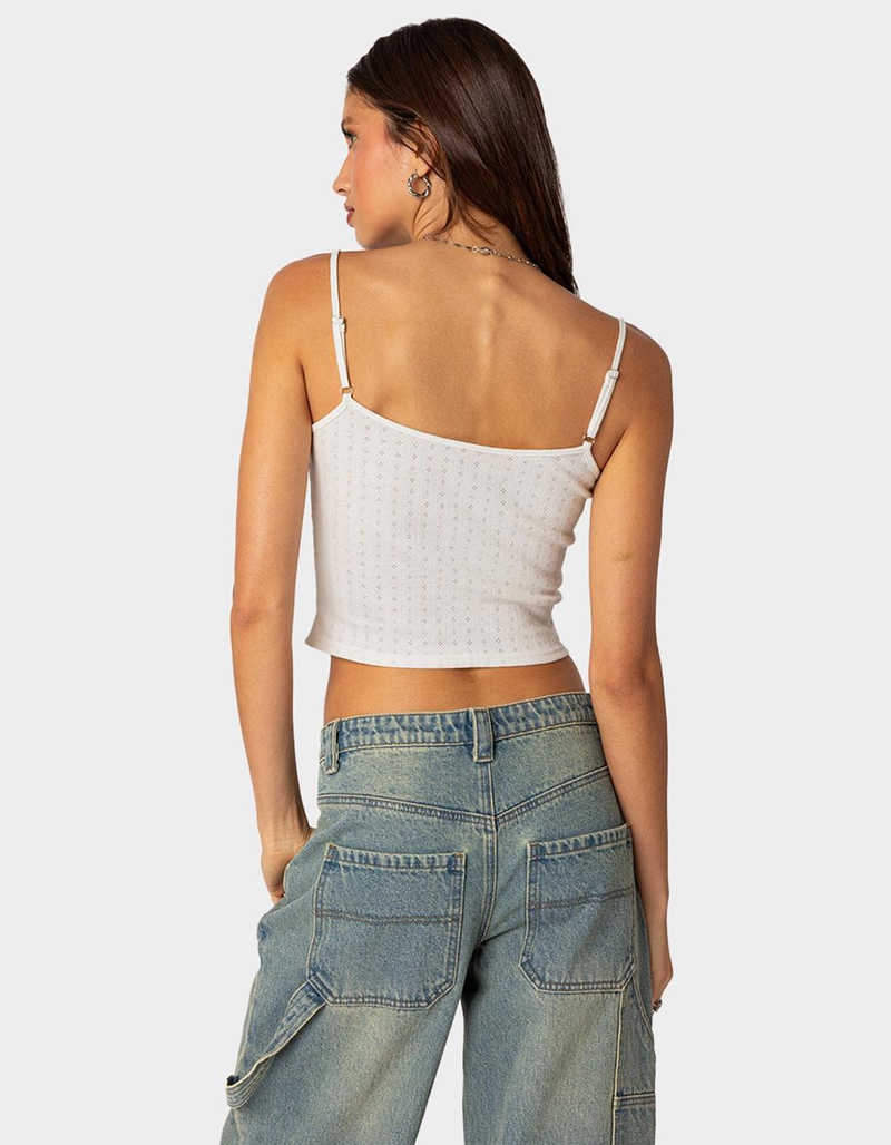 EDIKTED Divine Hearts Pointelle Womens Tank Top image number 4