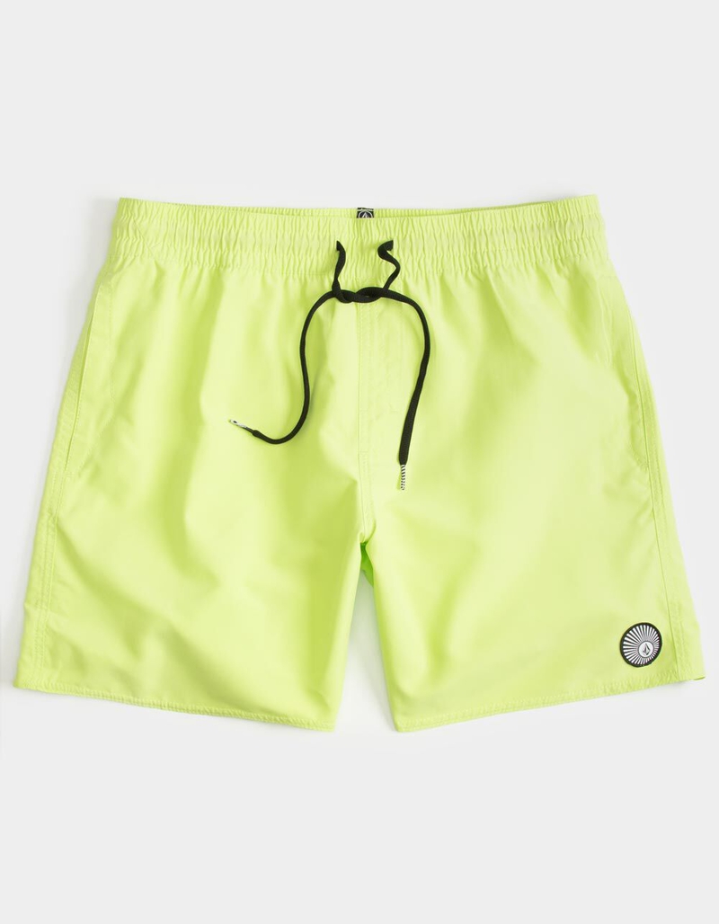 VOLCOM Lido Solid Mens Neon Green Volley Shorts image number 0