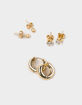 DO EVERYTHING IN LOVE 14K Gold Dipped 3 Pack Earrings image number 1