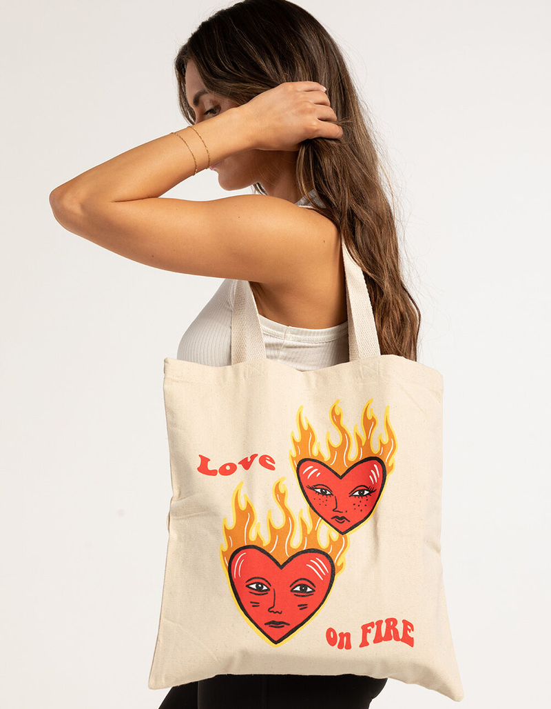 FULL TILT Love On Fire Tote Bag image number 0
